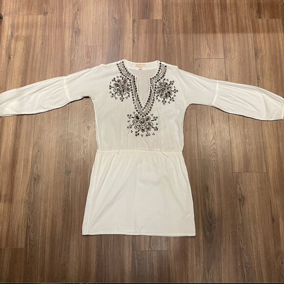 Michael Kors Beaded White Tunic Dress, size S/M, 100% cotton - Picture 5 of 7